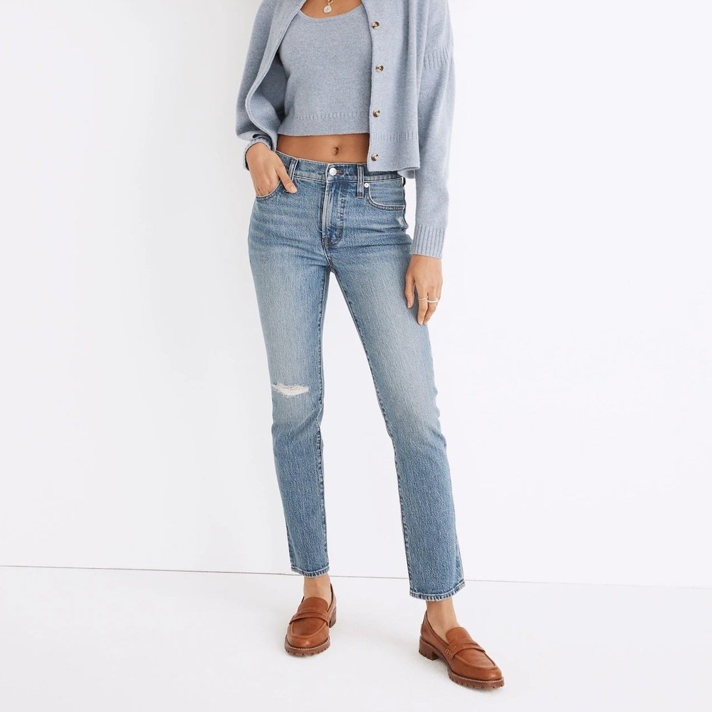 Madewell The Mid Rise Perfect Vintage Jean Blue Denim Womens 28